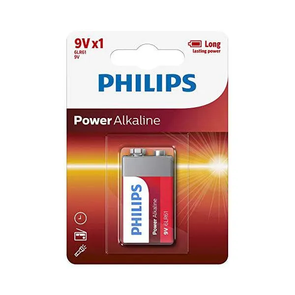 Batteria 9 Volts Alkalina Philips