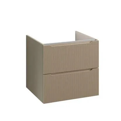 Base sospesa 2 cassetti per lavabo integrato o da appoggio beige grigio 59 cm