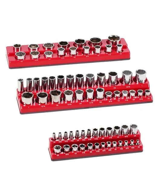 Set di Organizer Magnetici per Chiavi a Bussola SucceBuy,3 Pezzi,Può Contenere Fino a 68 Pezzi,Etichette Trasparenti,Rosso (Chiavi Non Incluse)