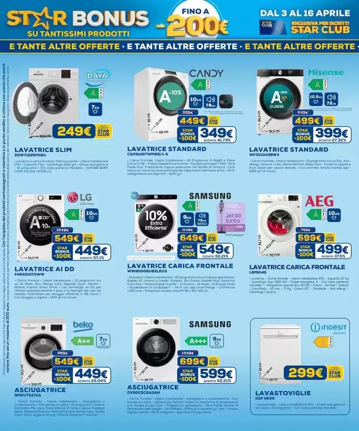 Star bonus -200€ su tantissimi prodotti da 3 aprile a 16 aprile di 2025 - Pagina del volantino 20