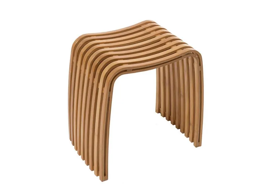 Sgabello Bagno Curve in Bamboo Curvato