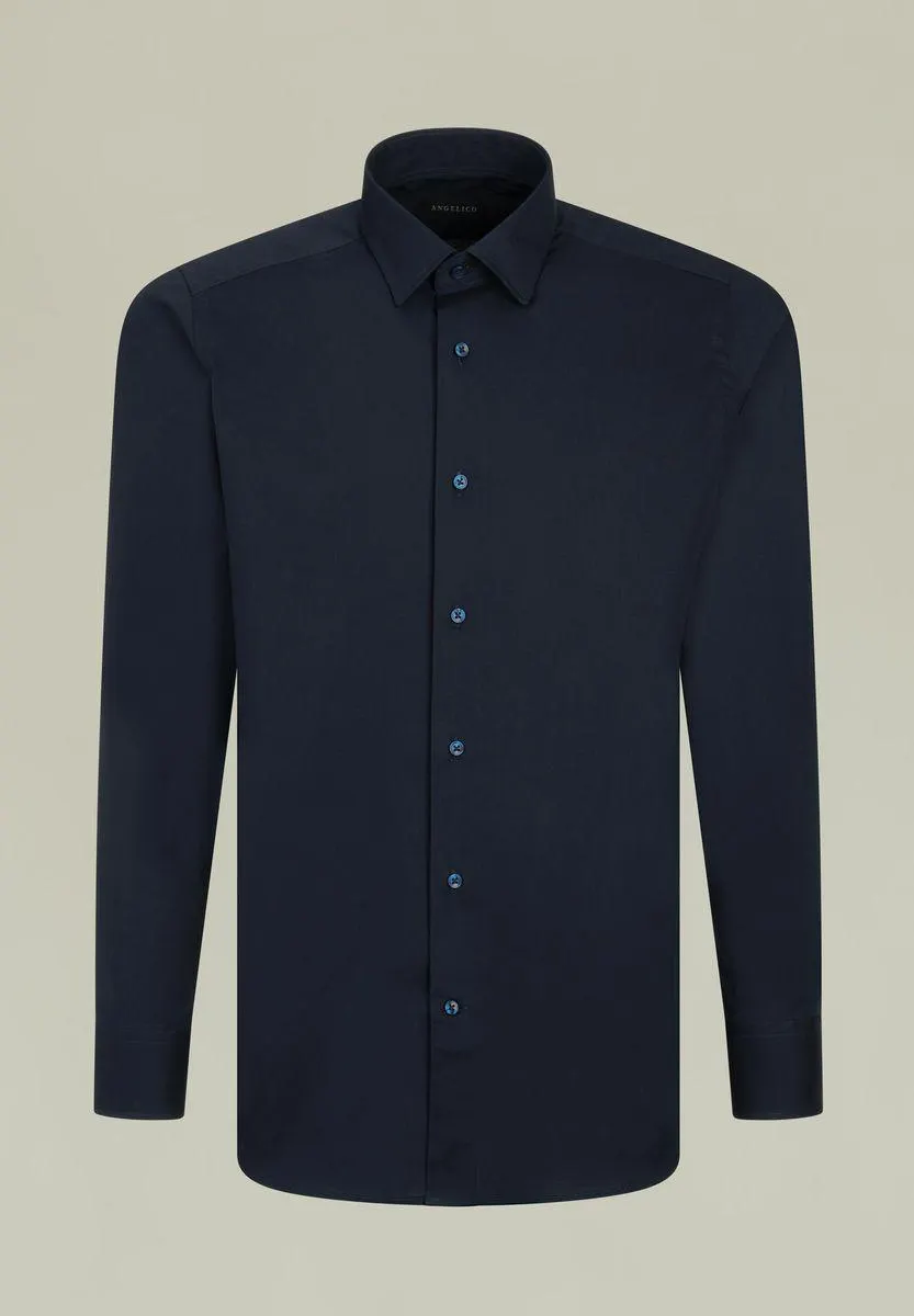 Camicia blu elasticizzata italiano