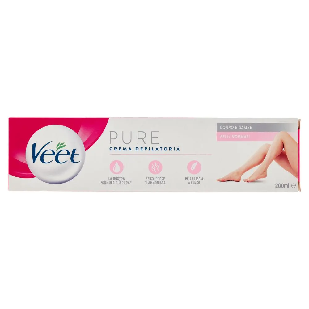 Veet Crema Depilatoria Corpo e Gambe Pure Pelli Normali 200 ml