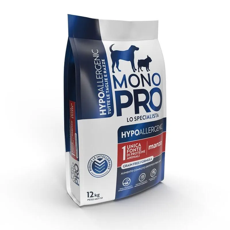 Monopro Hypoallergenic Dog Adult All breeds Manzo 12kg
