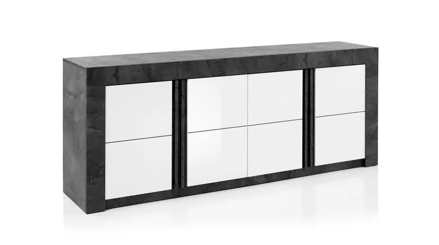 Tokyo base 4 ante colore grigio e bianco lucido