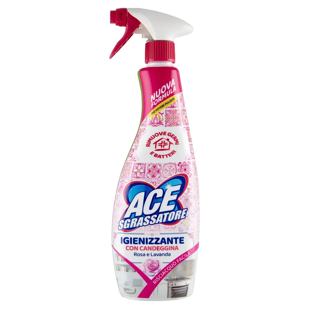 Ace Sgrassatore Igienizzante con Candeggina Rosa e Lavanda 550 ml