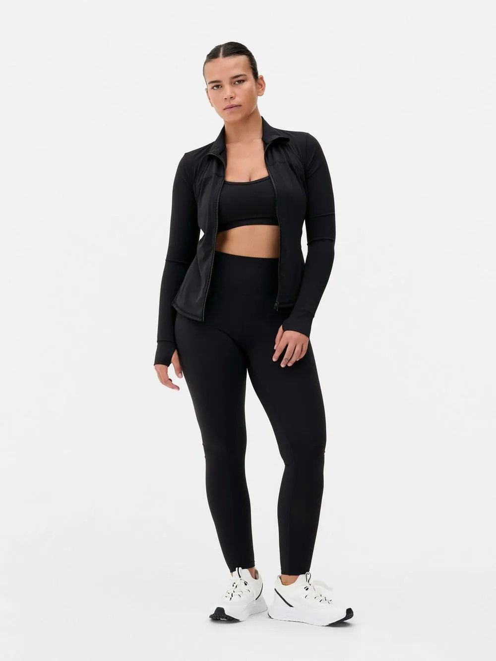 Giacca fitness morbida con zip