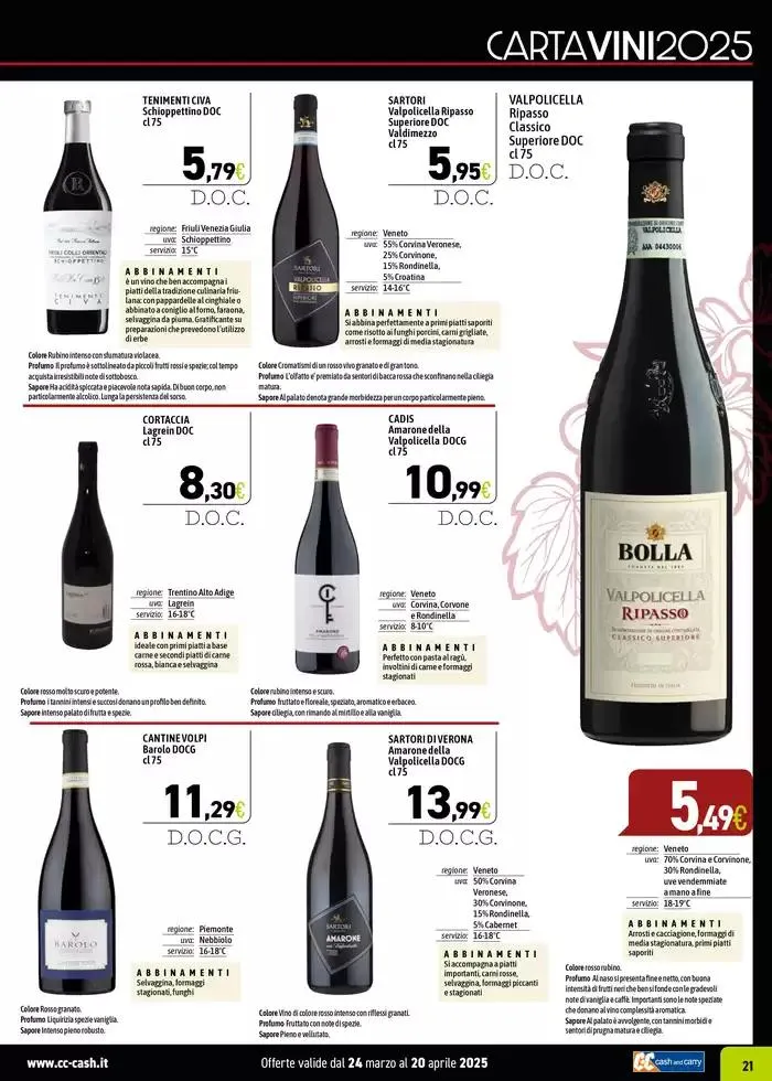 CARTA VINI 2025 da 24 marzo a 20 aprile di 2025 - Pagina del volantino 21