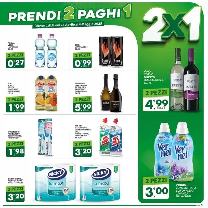 2x1 Prendi 2 Paghi 1 da 24 aprile a 4 maggio di 2025 - Pagina del volantino 5