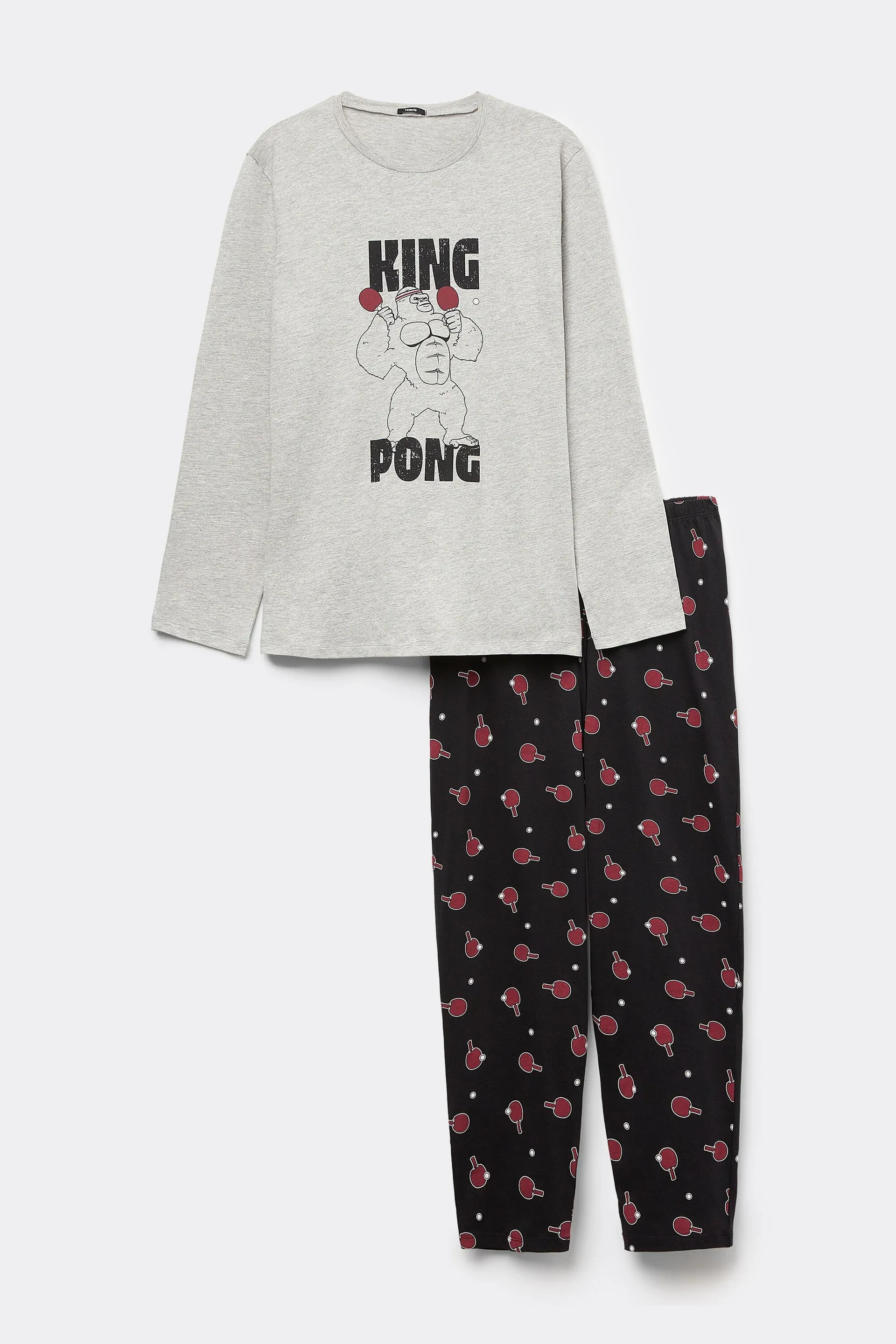 Pigiama Lungo Cotone Stampa "King Pong"