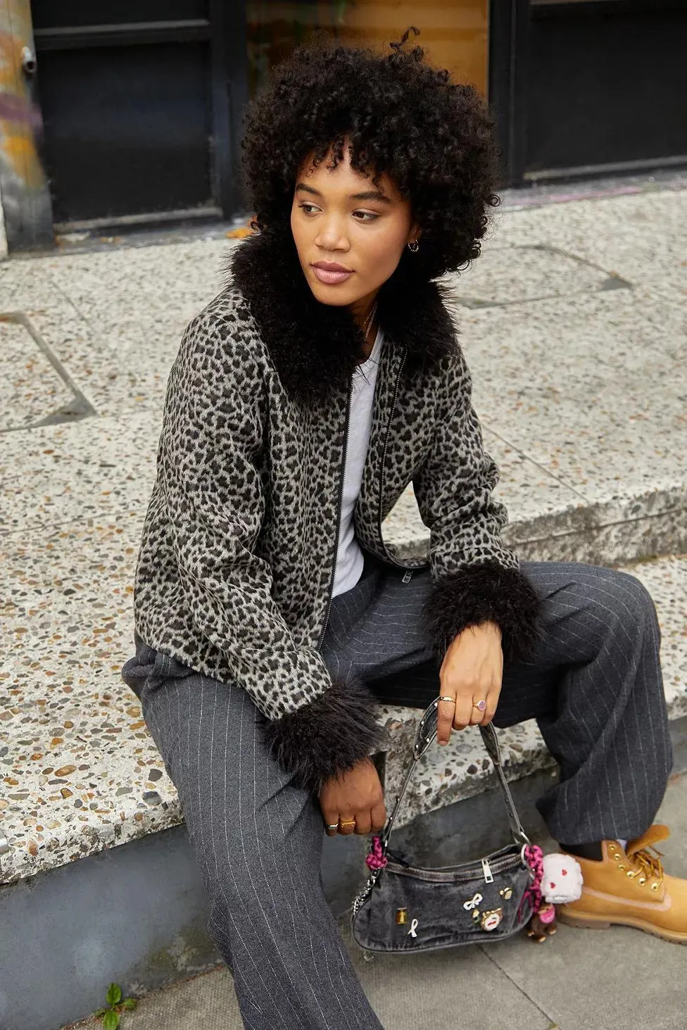 Silence + Noise Giacca in Eco Pelliccia Mikey