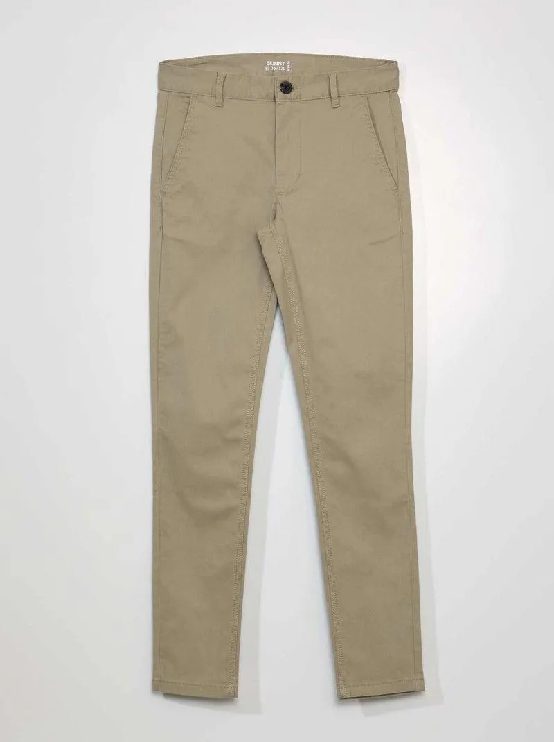Pantaloni chino skinny stretch - L32 - BEIGE
