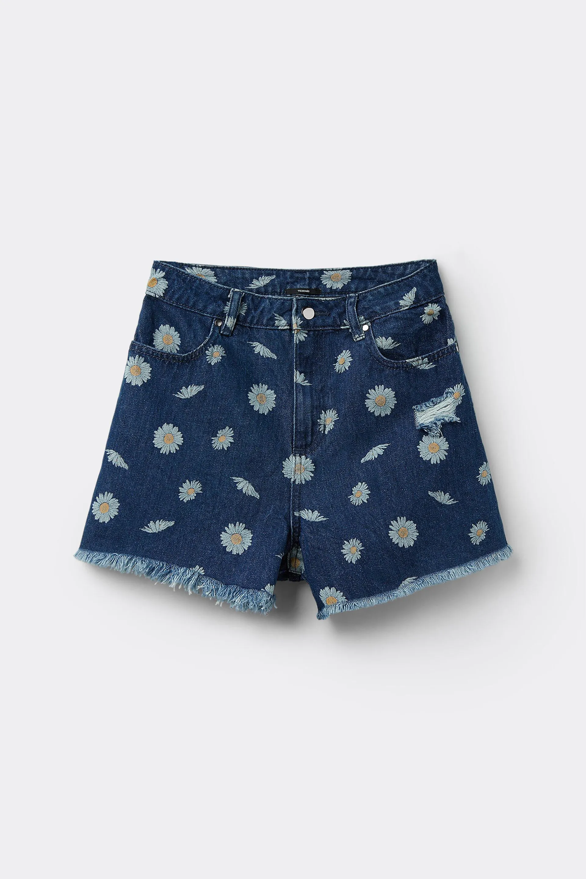 Short in Denim Sfrangiati