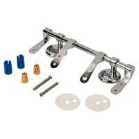 COPPIA CERNIERE UNIVERSALI PER ASSE WC CON BARRA DI RINFORZO E FISSAGGI AD ESPANSIONE