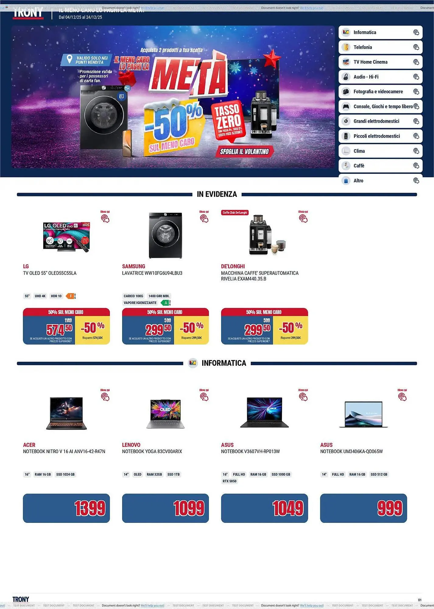 Volantino Trony da 4 dicembre a 24 dicembre di 2025 - Pagina del volantino 1