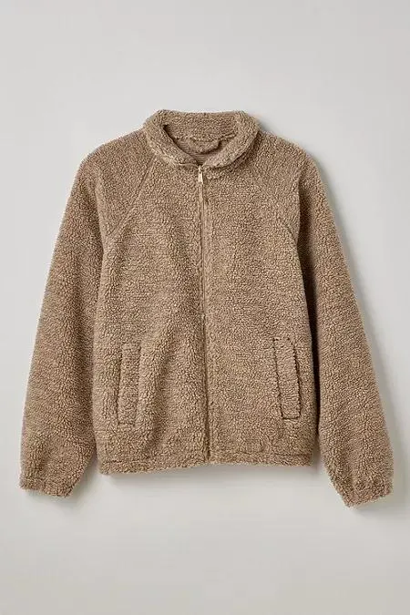 BDG Giacca Sherpa Latte con Zip