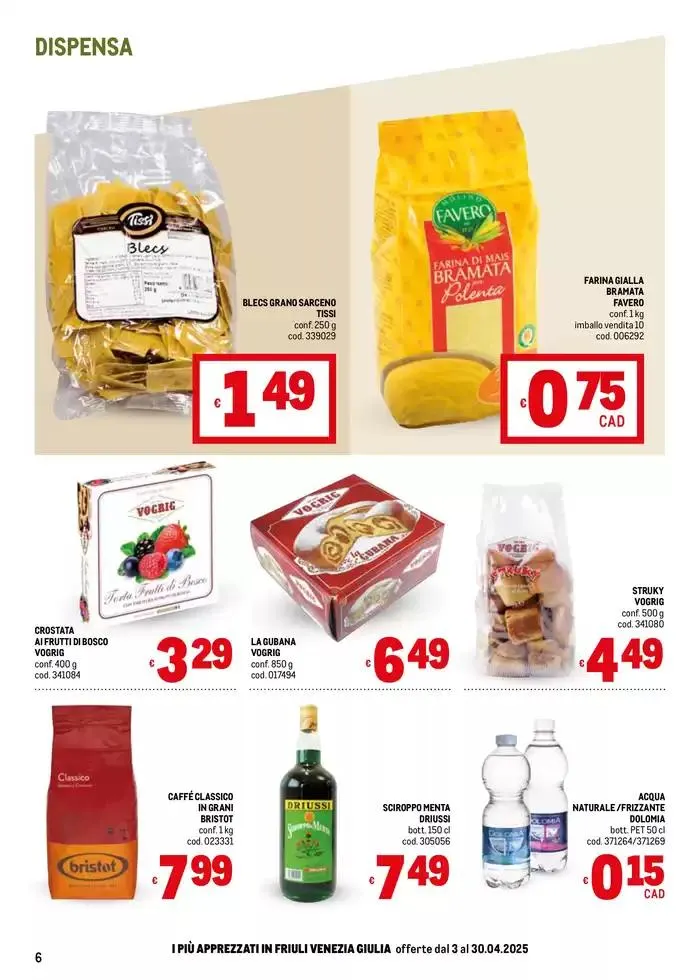 Sapori d'Italia -Friuli da 3 aprile a 30 aprile di 2025 - Pagina del volantino 6