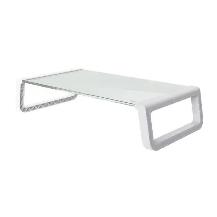 Trust 25351 supporto da tavolo per tv a schermo piatto trasparente, bianco scrivania