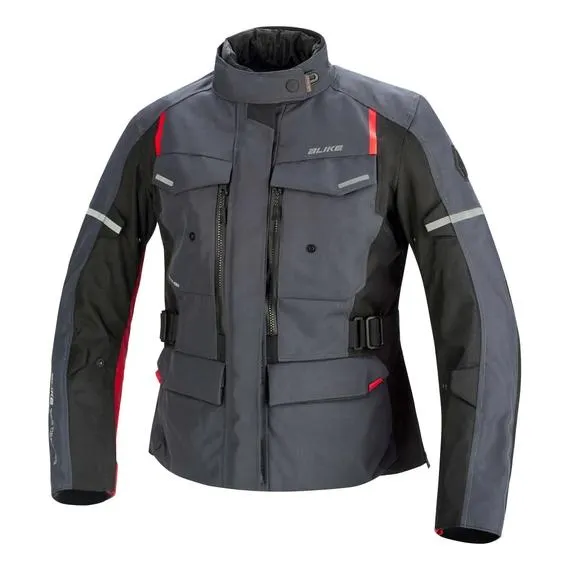 Giacca moto da donna Atlantis Aqvadry Lady Antracite/Rosso