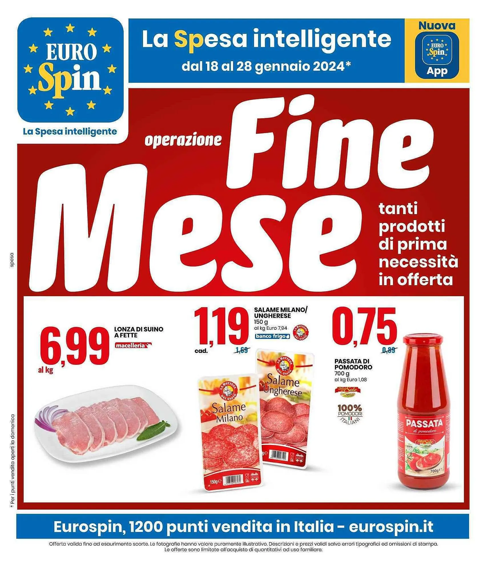 Volantino Eurospin da 18 gennaio a 28 gennaio di 2024 - Pagina del volantino 1