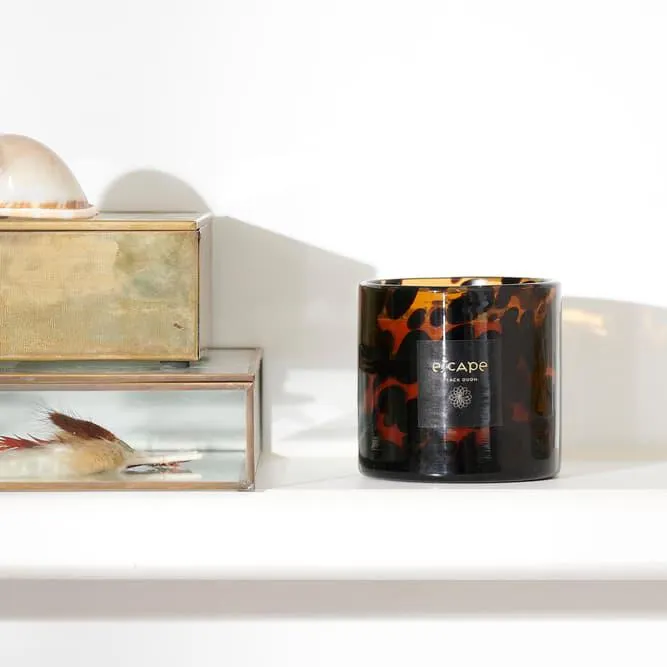 ESCAPE BLACK OUDH Candela profumata marrone, ocra, multicolore H 13,5 cm - Ø 12 cm