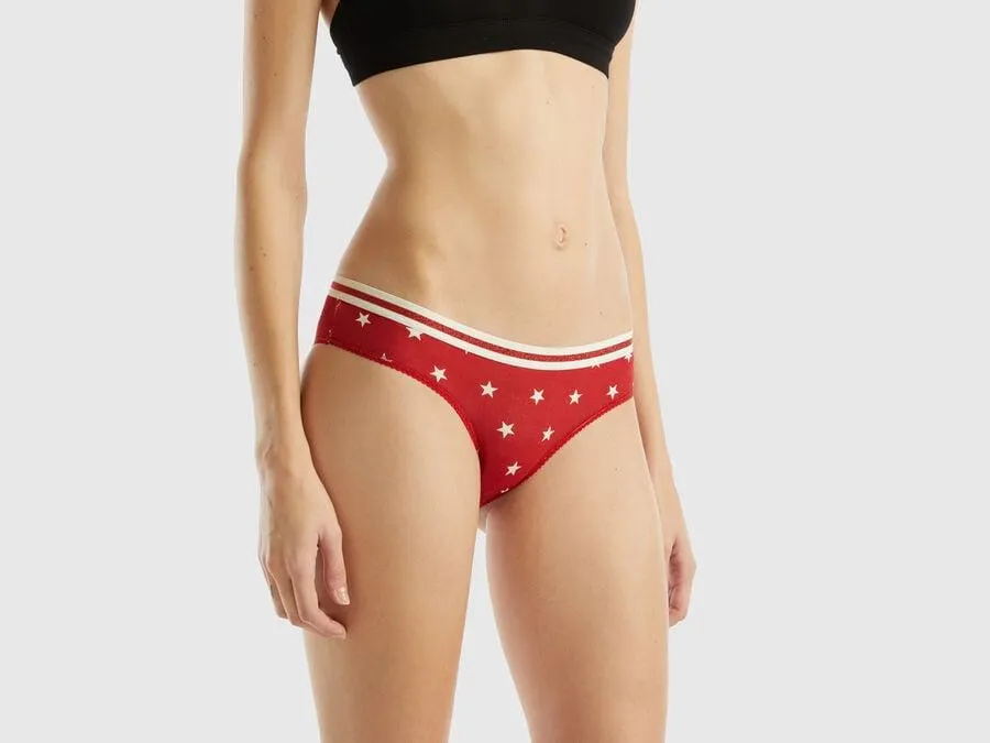 Slip rossi con stampa stelle