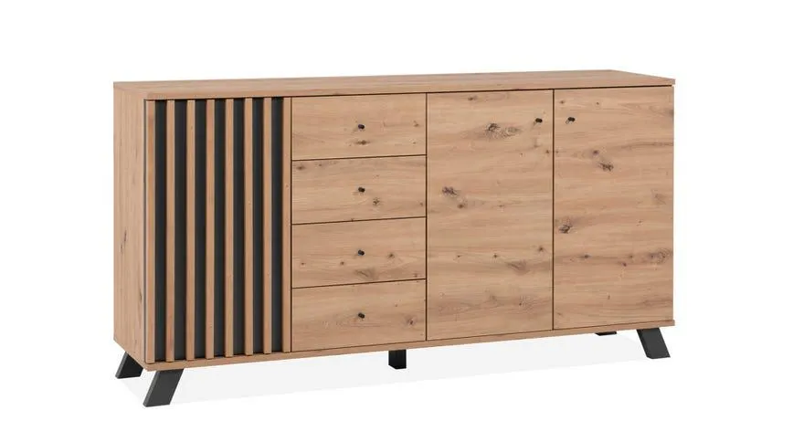 Brunico base 3 ante e 4 cassetti in colore Artisan Oak