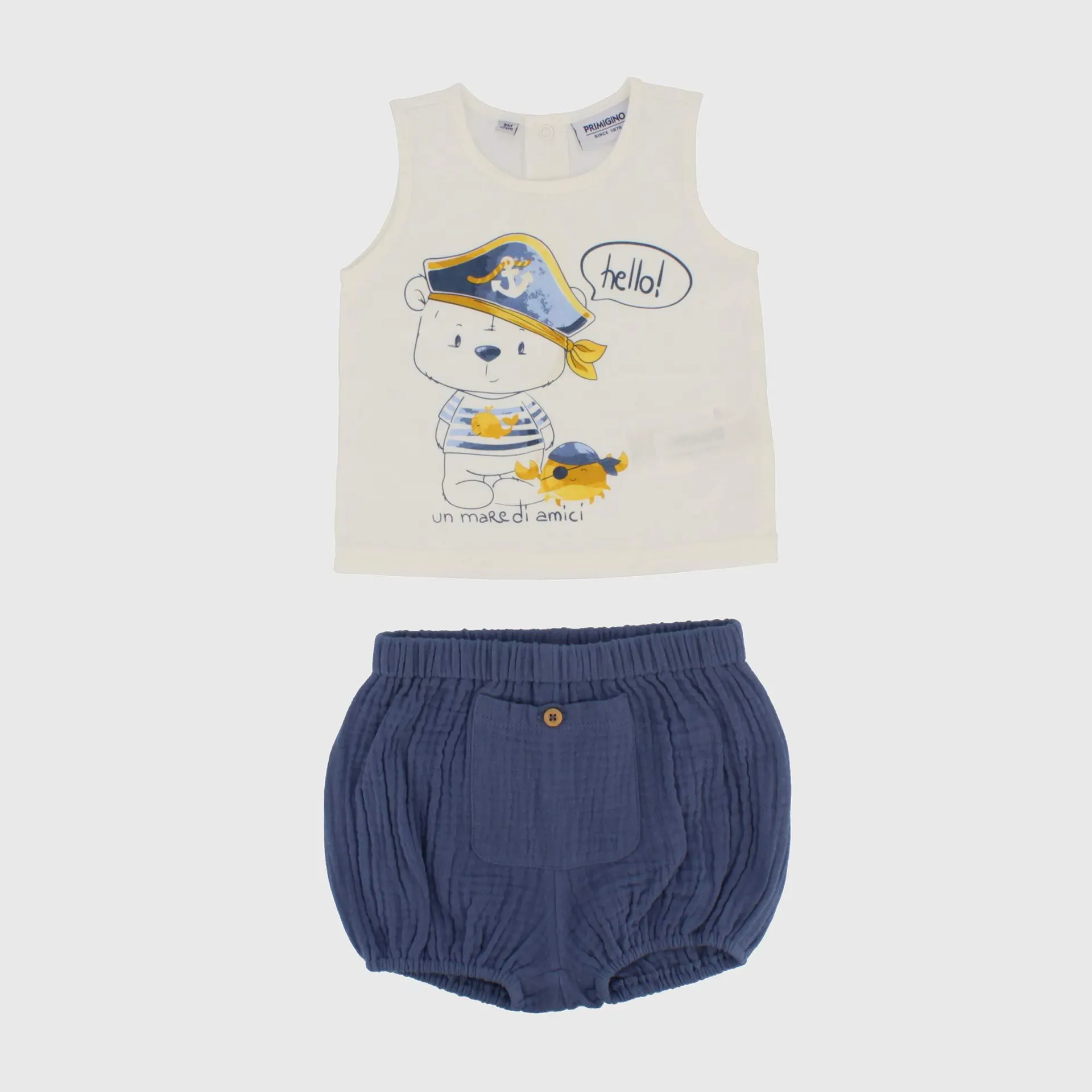 Completo due pezzi da Neonato, BIANCO