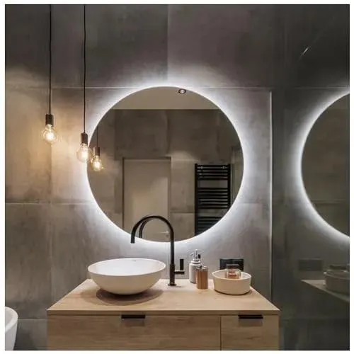 STYLE GLASS pecchio Bagno Tondo Retroilluminato a Led RUBLO, Diametro 60 cm, Specchio Parete ,Spessore Vetro 3mm, Kit Fissaggio Murale Incluso
