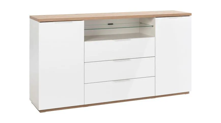 Savona credenza bianco laccato e rovere artisan