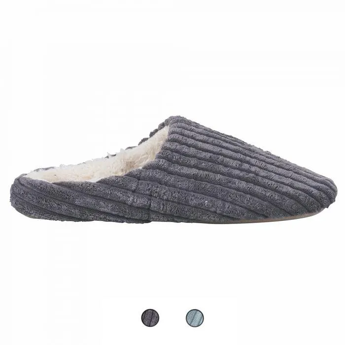 Pantofole uomo, tomaia effetto velluto, imbottitura interna in sherpa, LeFlaf