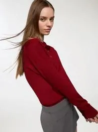 Maglia polo tinta unita Rosso scuro