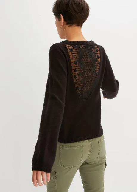 Maglione con dettaglio in pizzo