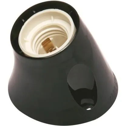 Portalampada E27 da parete con base inclinata nero