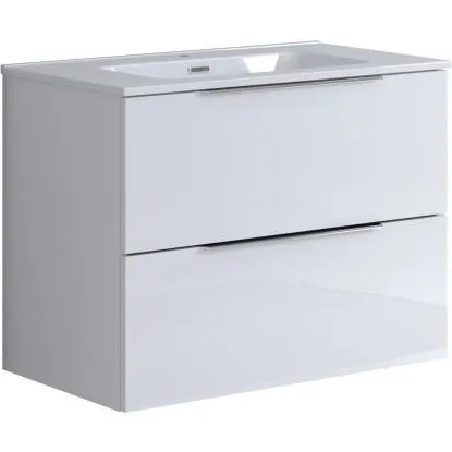 Mobile Bali 80 cm con 2 cassetti laccato lucido bianco