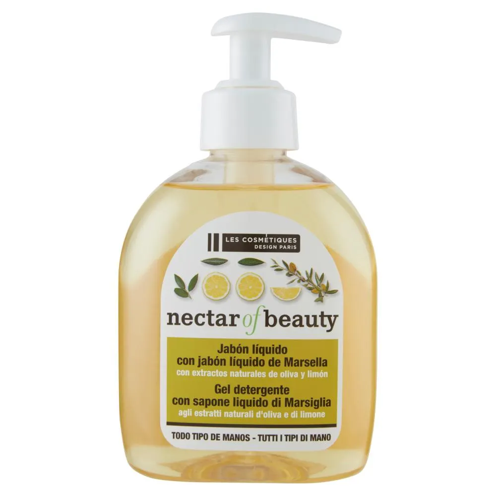 Les Cosmétiques Design Paris nectar of beauty Gel detergente con sapone liquido di Marsiglia 300 ml