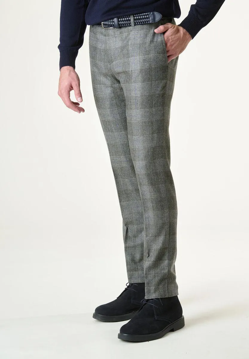 Pantalone verde-grigio Galles flanella stretch custom