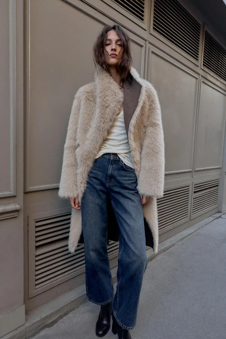 CAPPOTTO REVERSIBILE DOUBLE FACE PELLICCIA SINTETICA