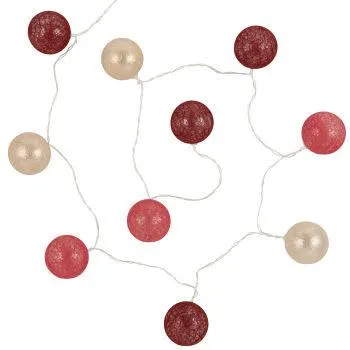 Ghirlanda luminosa rosa, viola e dorato a 10 LED lung. 180 cm - Lotto di 3