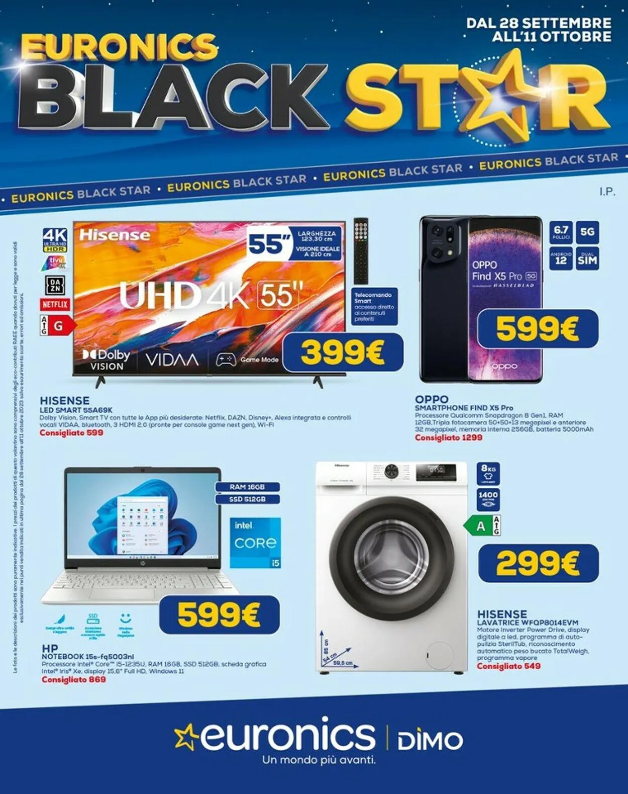 Euronics - Corso Umberto, 95, 07012, Bonorva (SS) Volantino attuale da 28 settembre a 11 ottobre di 2023 - Pagina del volantino 1