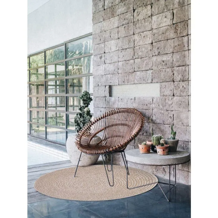 Tappeto rotondo tessuto Boheme Chic beige 135x135, OEKO-TEX®