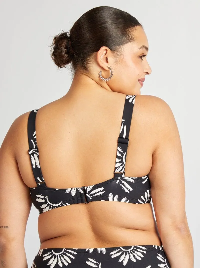 Reggiseno bikini stampato - NERO