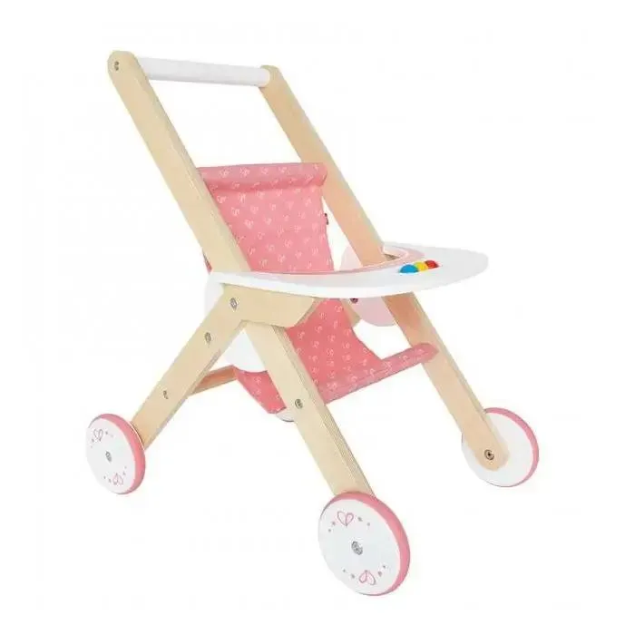 Passeggino in legno per bambole