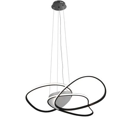 Sospensione da soffitto LED in metallo Rachel 70 W 3000-6000 K nero bianco