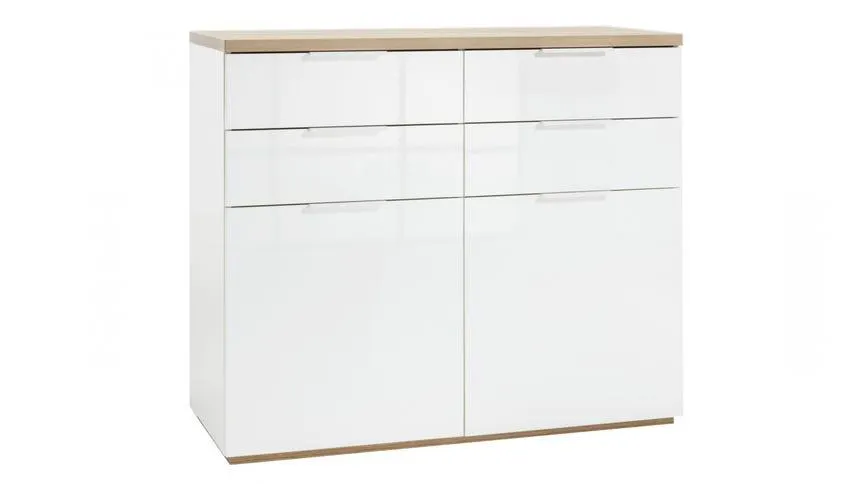 Koln base bianco laccato 2 ante 4 cassetti