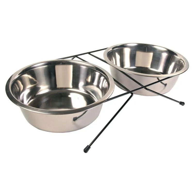 Trixie Set di ciotole in acciaio 2 x 2,8 l. 000172463