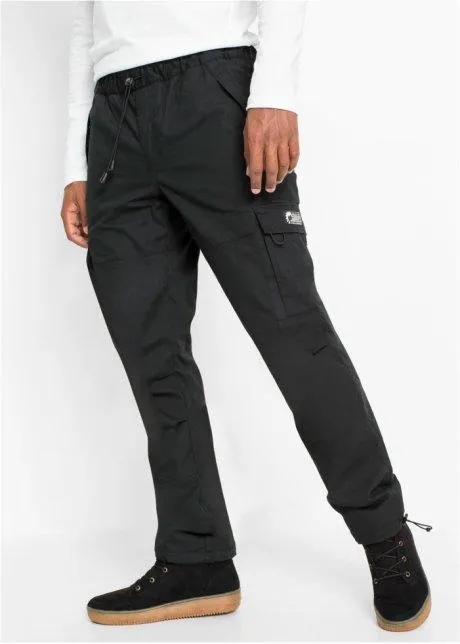 Pantaloni termici loose fit con elastico in vita straight