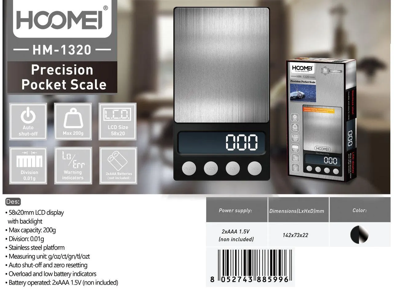 Hoomei - Precision Scale 142x73x22 mm