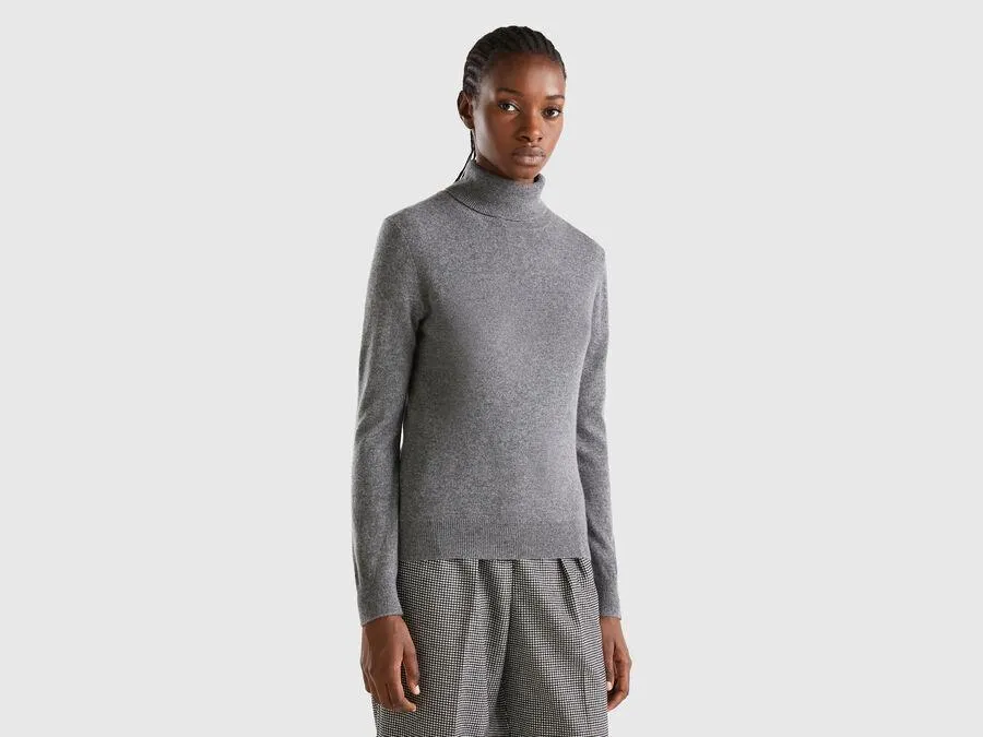 Dolcevita grigio scuro in puro cashmere