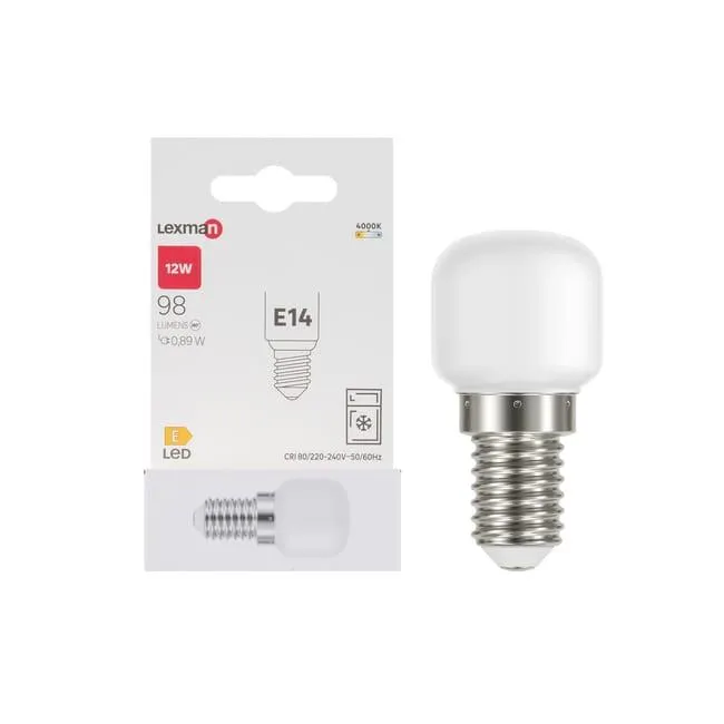 Lampadina LED, E14 pera, trasparente, luce naturale, 1W= 98 LM (equiv 12 W), 230°, LEXMAN